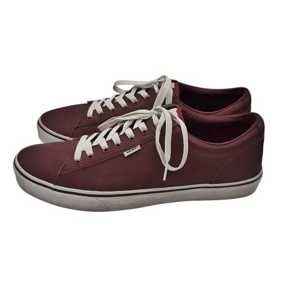 Vans Dark Burgundy Faux Leather (?) Low Top Old Skool Lace Up Sneakers SZ 10 - Picture 8 of 13